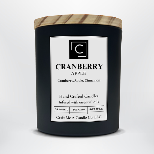Cranberry Apple Candle – Sweet Tart Cranberry, Crisp Apple & Warm Cinnamon – Hand Poured Soy Coconut Blend – 8oz & 14oz