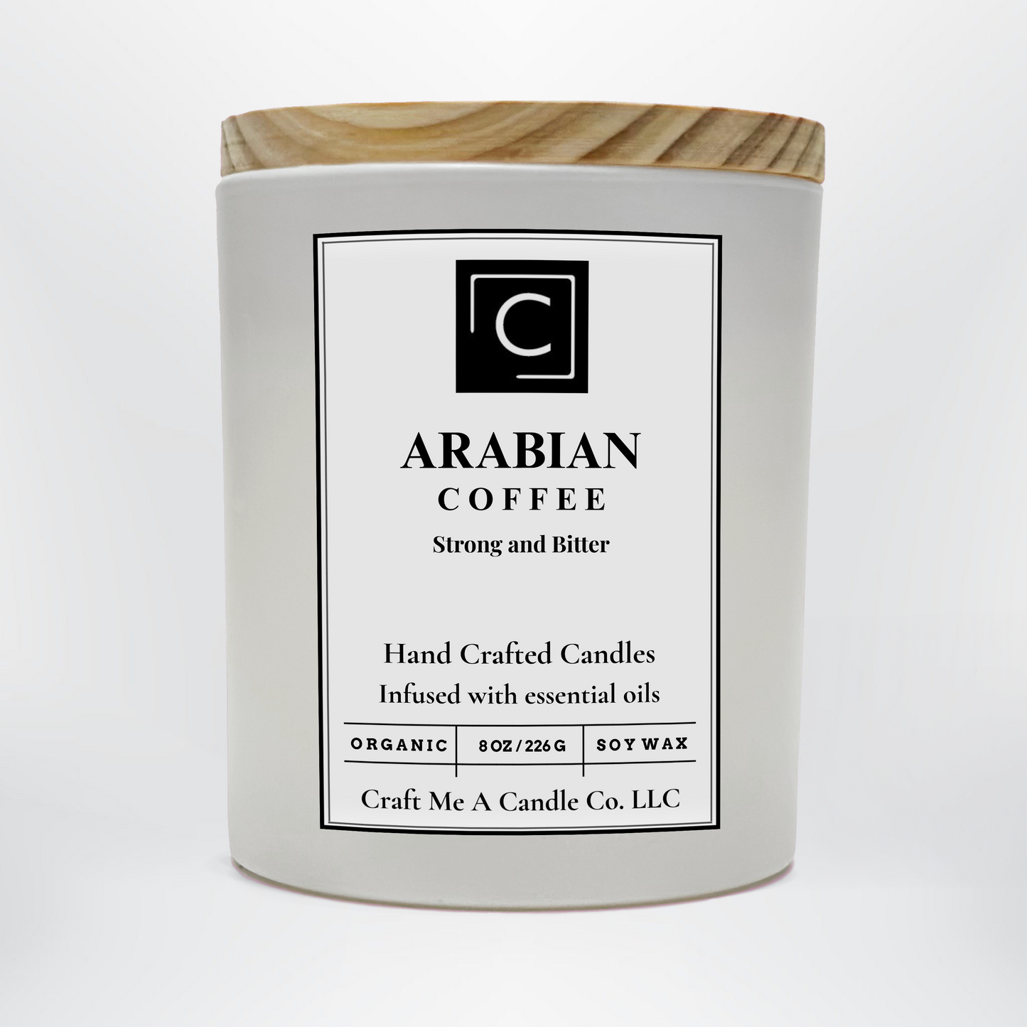 Arabian Coffee Candle – Strong Dark Roast Coffee Aroma with Roasted Cocoa & Smoky Espresso – Hand-Poured Soy Coconut Blend