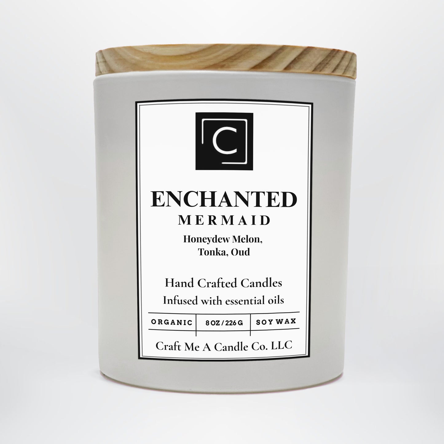Enchanted Mermaid Scented Candle – Honeydew Melon, Tonka, Oud | Natural Soy Wax Candles | Round Jar Candles