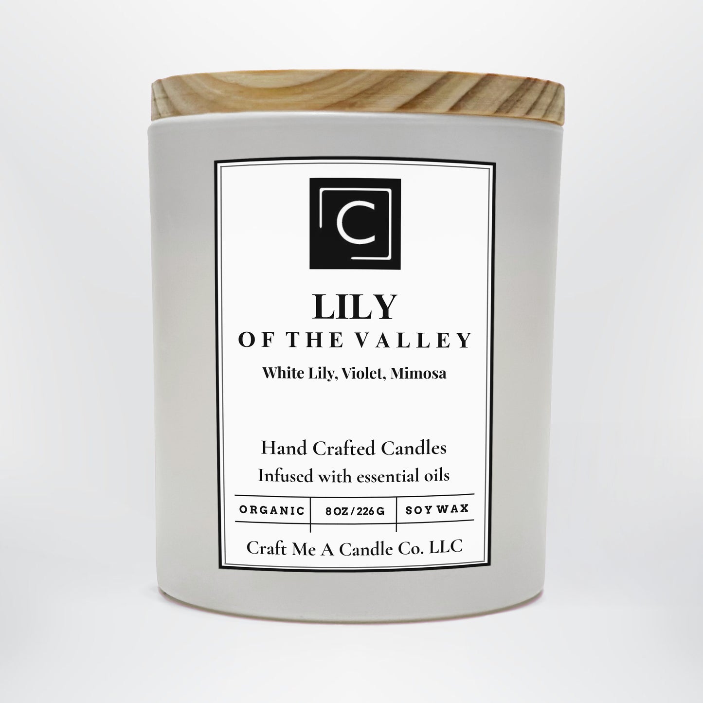 Lily of the Valley Scented Candle – White Lily, Violet, Mimosa | Natural Soy Wax Candles | Round Jar Candles