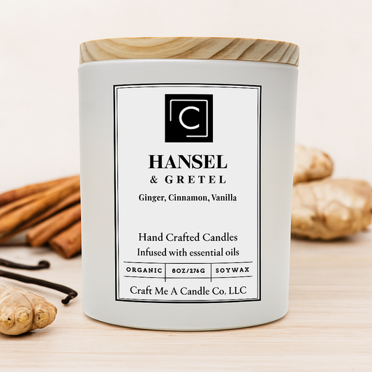 Hansel & Gretel Candle – Ginger Cinnamon Vanilla – Hand Poured Soy Coconut Blend – 8oz & 14oz