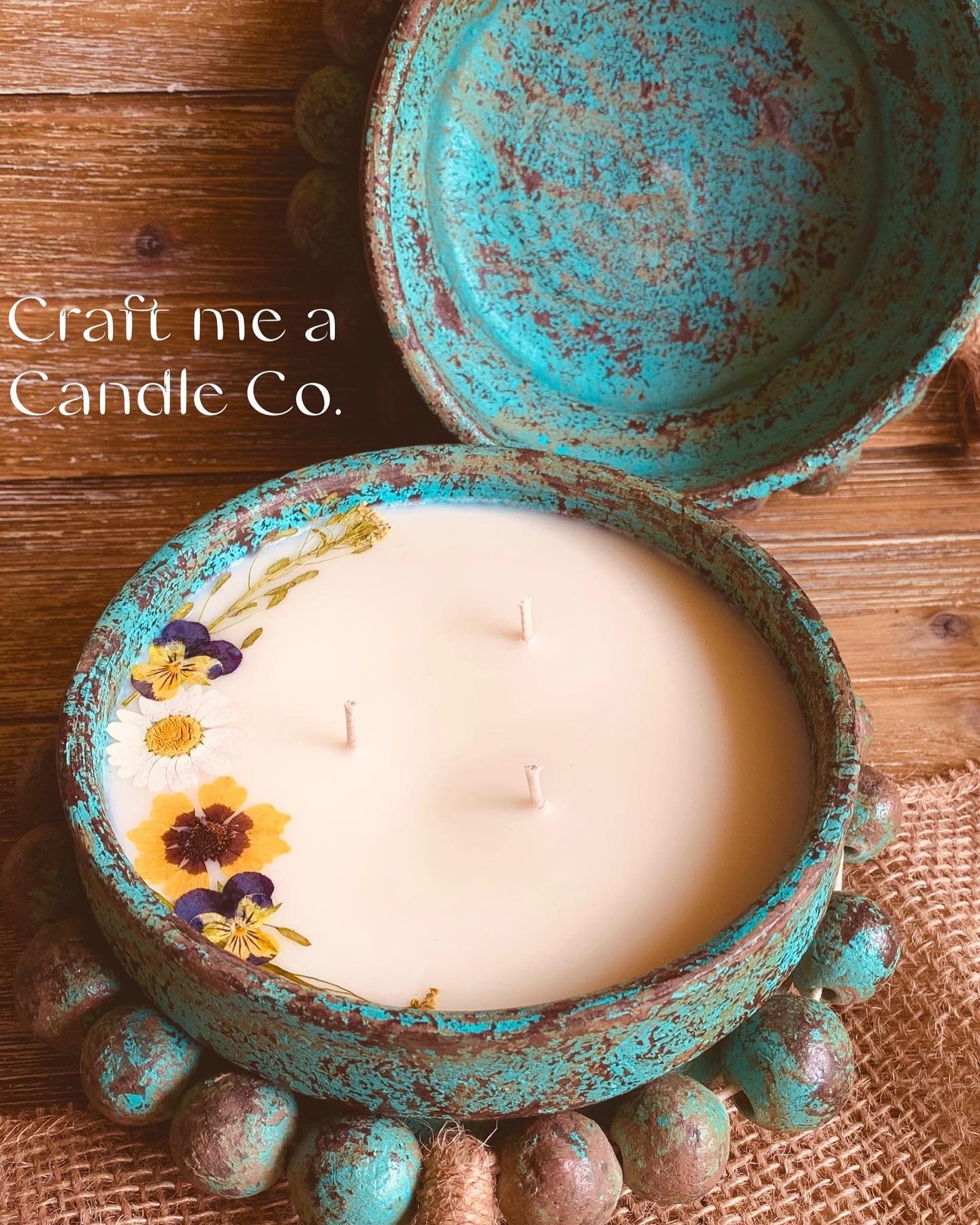 Pottery Clay Bowl Candles- Soy Wax Candles- Handcrafted Candles