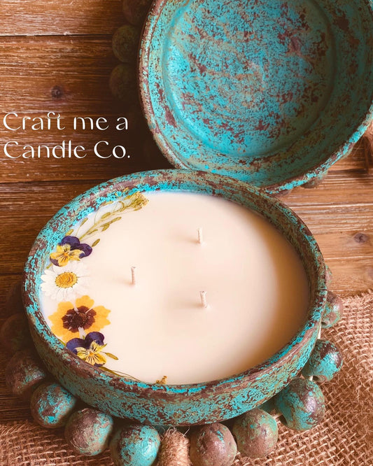 Pottery Clay Bowl Candles- Soy Wax Candles- Handcrafted Candles