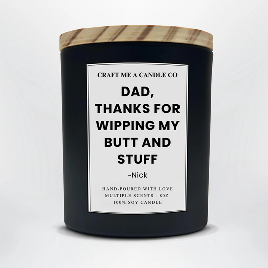 Funny Personalized Dad Candle | Custom Soy Candle Gift for Dad | 8oz Scented Candle | Fathers Day Gift | Custom Name Dad Candle