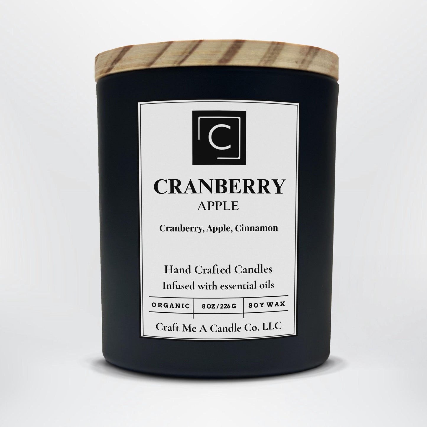 Cranberry Apple Soy Candle | Cranberry, Apple, Cinnamon | Fall Scented Candle | Organic Soy Wax Candle | Thanksgiving Present