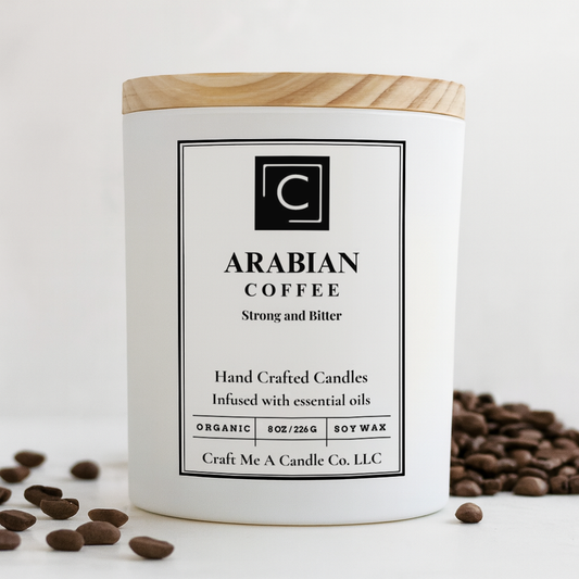 Arabian Coffee Candle – Strong Dark Roast Coffee Aroma with Roasted Cocoa & Smoky Espresso – Hand-Poured Soy Coconut Blend