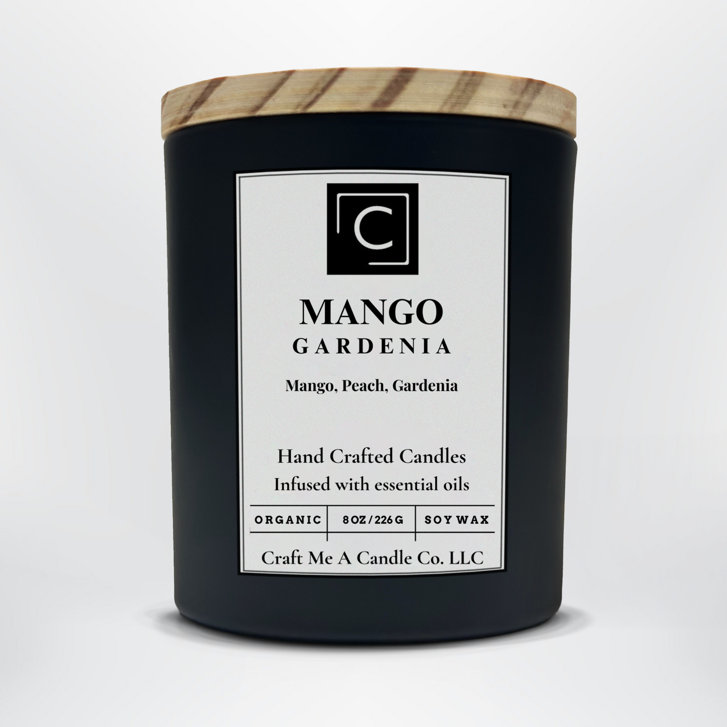 Mango Gardenia Scented Candle – Mango, Peach, Gardenia | Natural Soy Wax Candles | Round Jar Candles