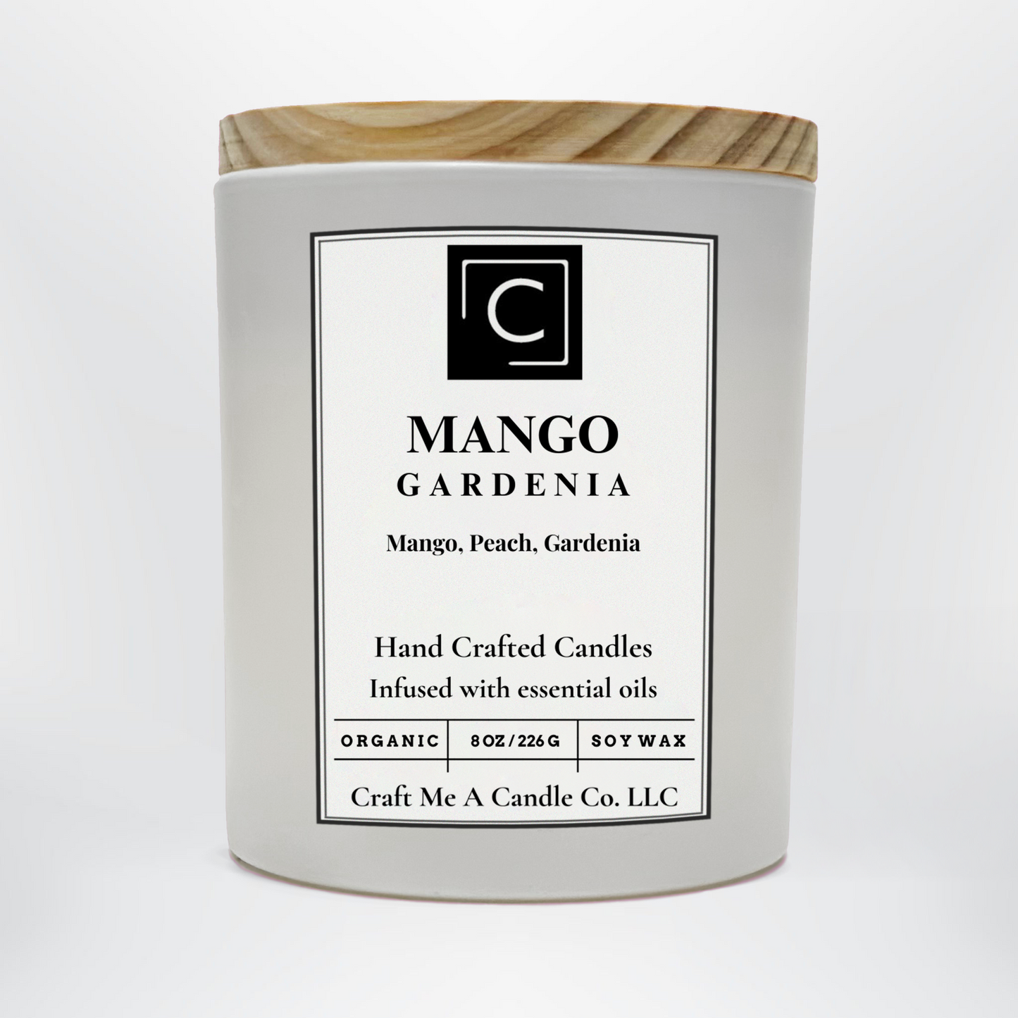 Mango Gardenia Scented Candle – Mango, Peach, Gardenia | Natural Soy Wax Candles | Round Jar Candles