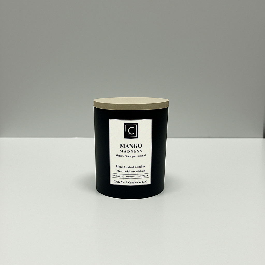 Mango Madness Scented Candle – Mango, Pineapple, Coconut | Natural Soy Wax Candles | Round Jar Candles