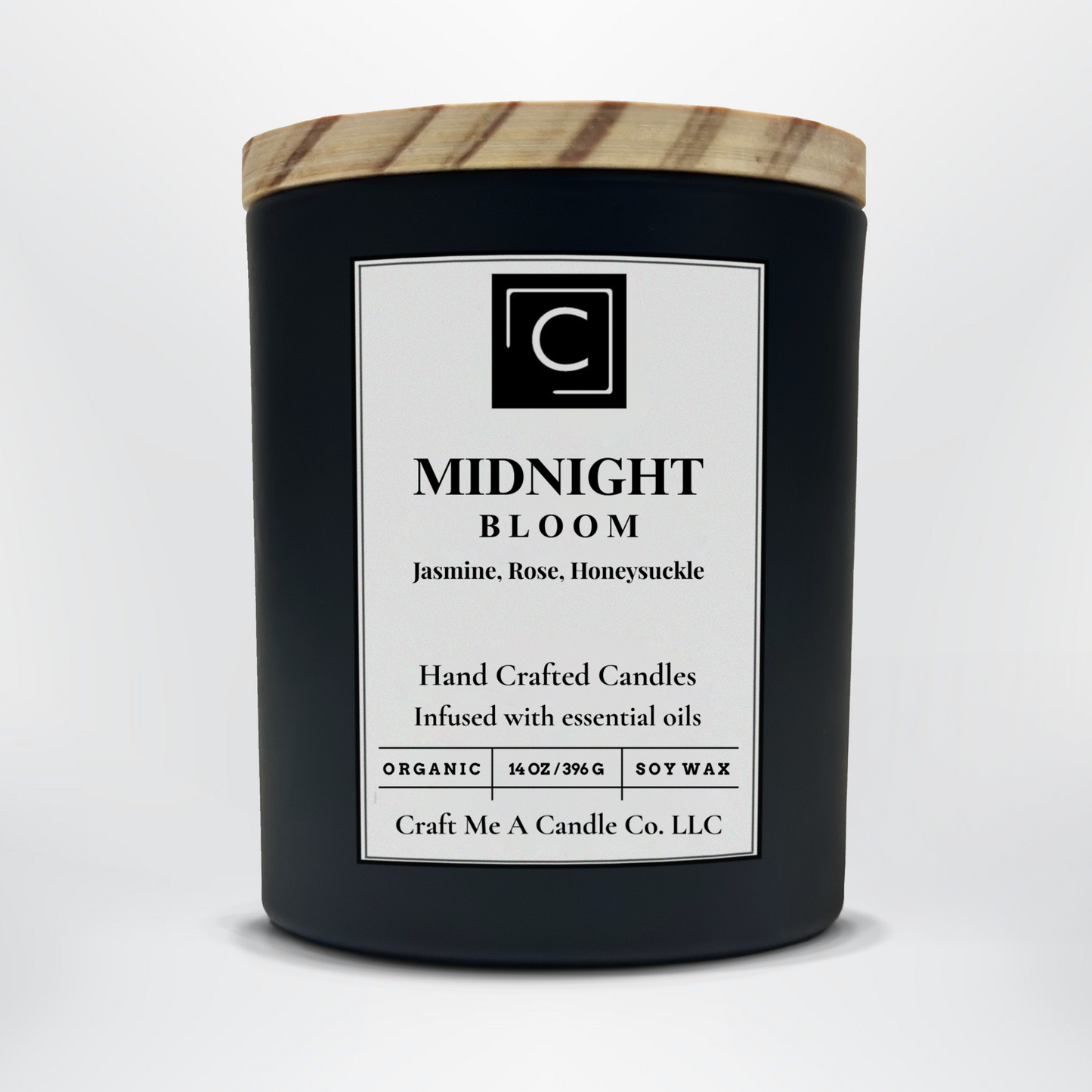Midnight Bloom Scented Candle – Jasmine, Rose, Honeysuckle | Natural Soy Wax Candles | Round Jar Candles