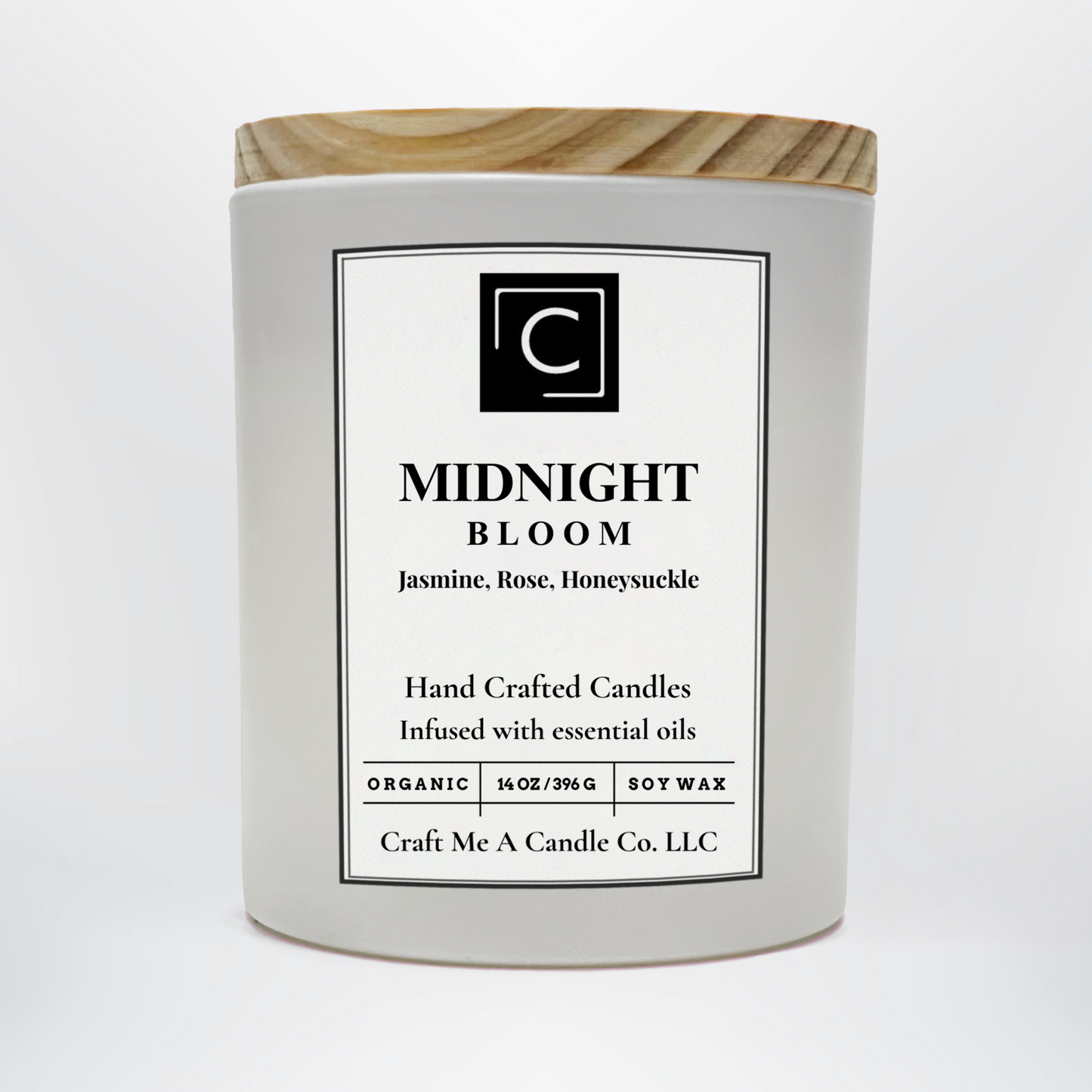 Midnight Bloom Scented Candle – Jasmine, Rose, Honeysuckle | Natural Soy Wax Candles | Round Jar Candles