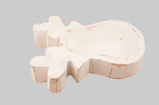 Xmas Raindeer Wood Dough Bowl Candle- Scented Soy Wax Dough Bowl candles
