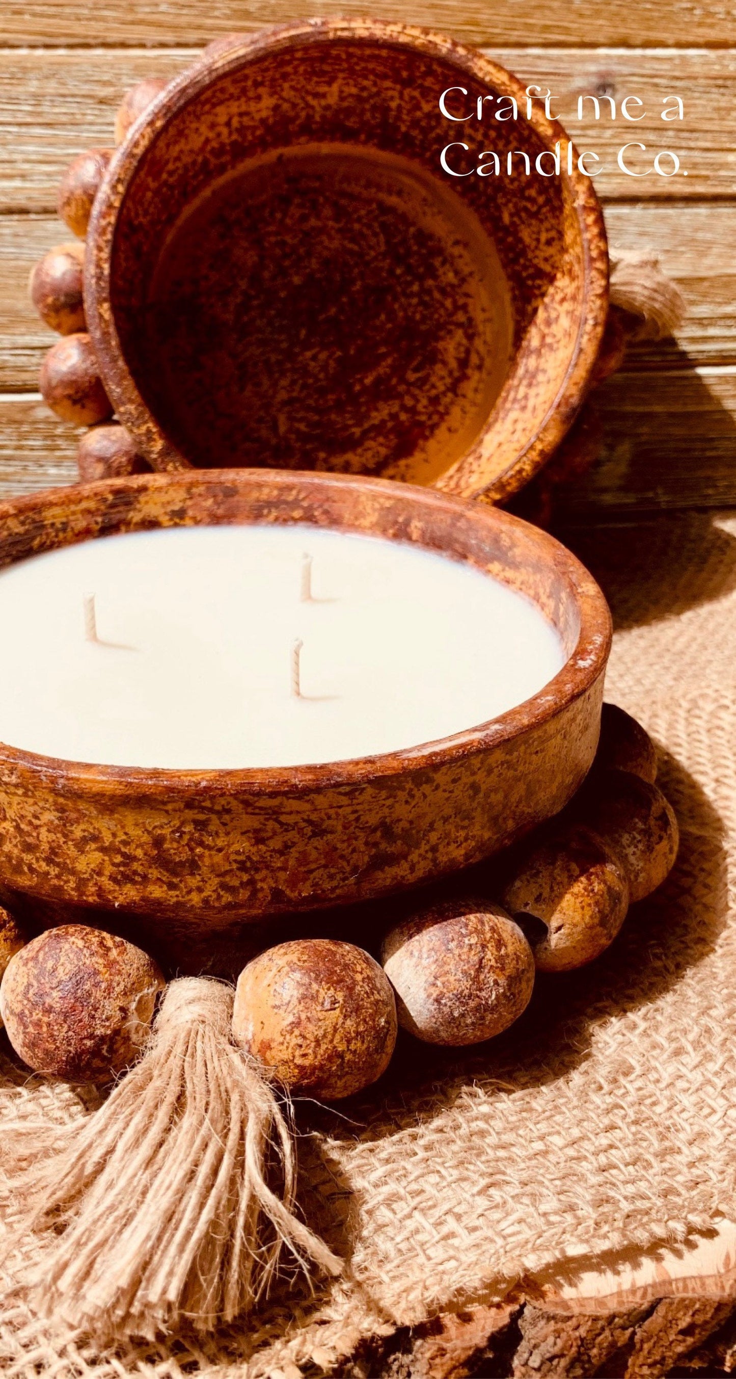 Pottery Clay Bowl Candles- Soy Wax Candles- Handcrafted Candles