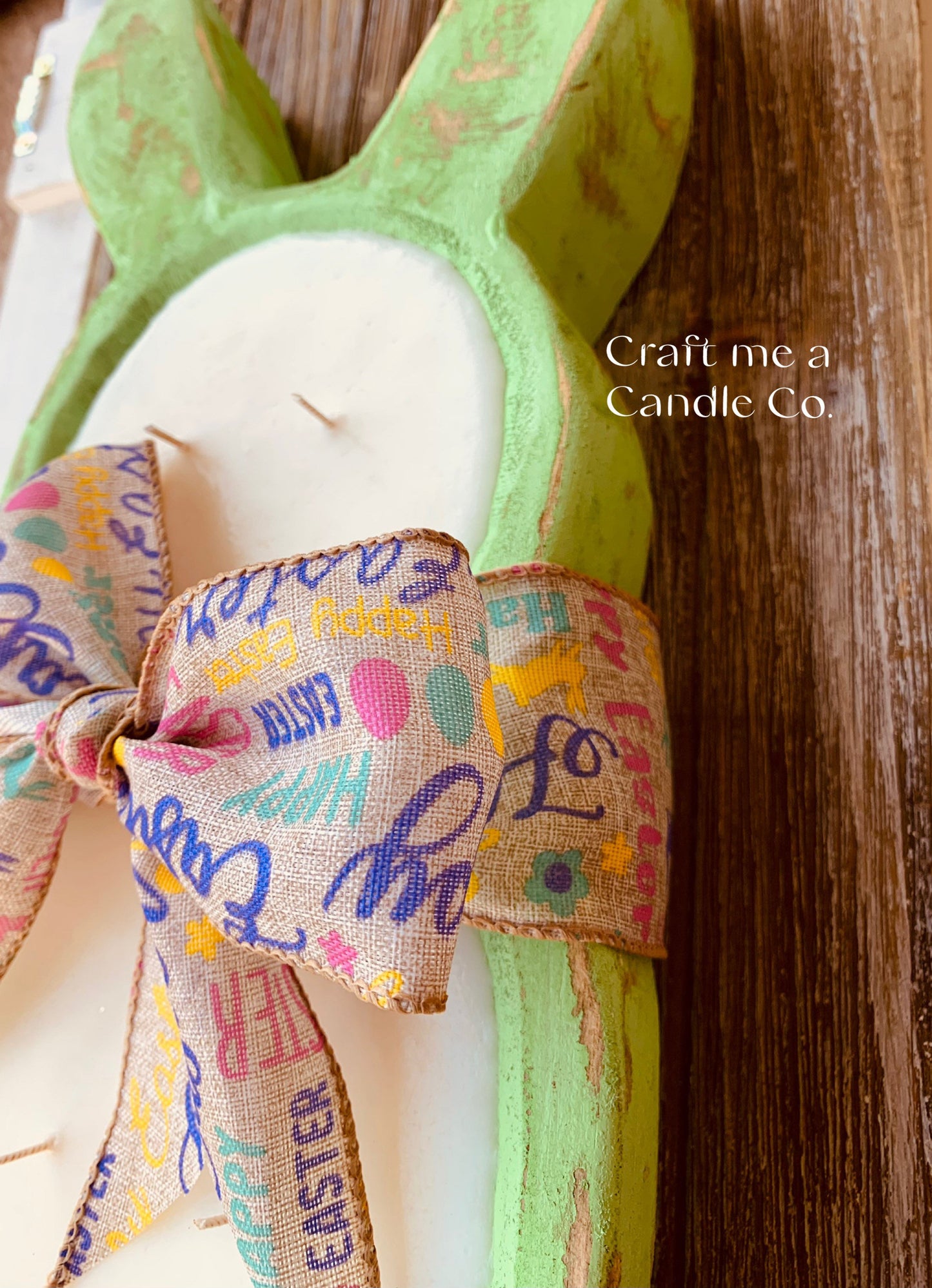 Easter Bunny Wood Dough Bowl Candles- Easter Wood Dough Bowl Candles