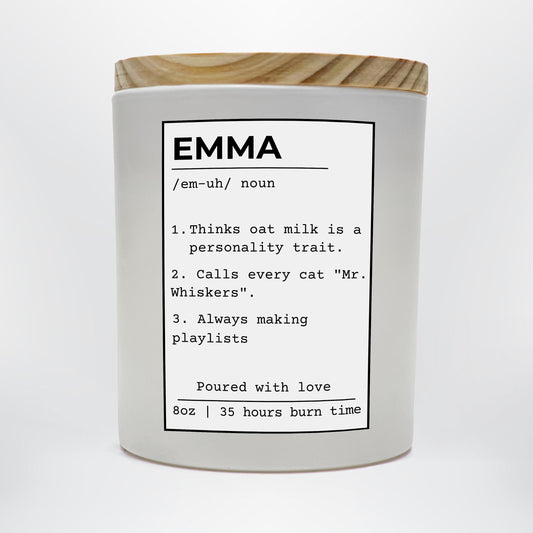 Name Definition Candle - Custom Funny Birthday Gift, Name Definition Gift