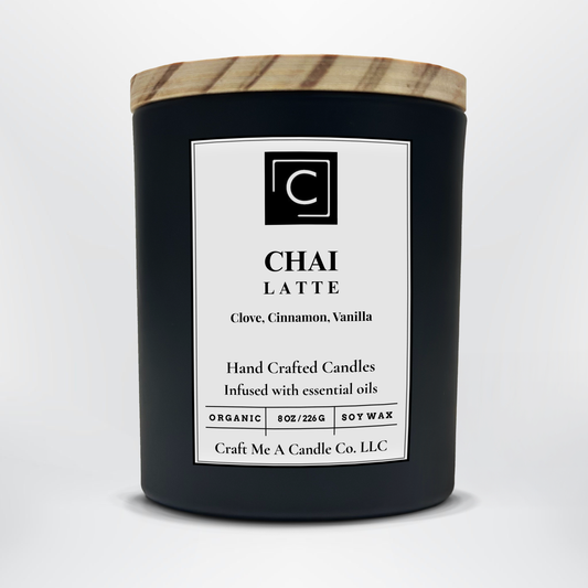 Chai Latte Scented Candle – Clove, Cinnamon, Vanilla | Natural Soy Wax Candles | Round Jar Candles