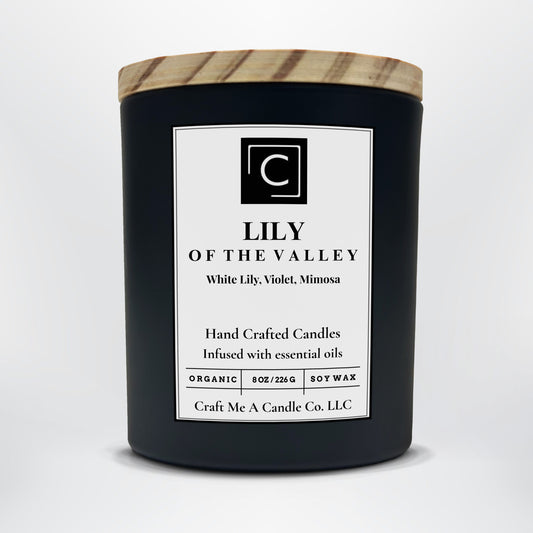 Lily of the Valley Scented Candle – White Lily, Violet, Mimosa | Natural Soy Wax Candles | Round Jar Candles