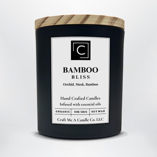 Bamboo Bliss Scented Candle – Orchid, Musk, Bamboo | Natural Soy Wax Candles | Round Jar Candles