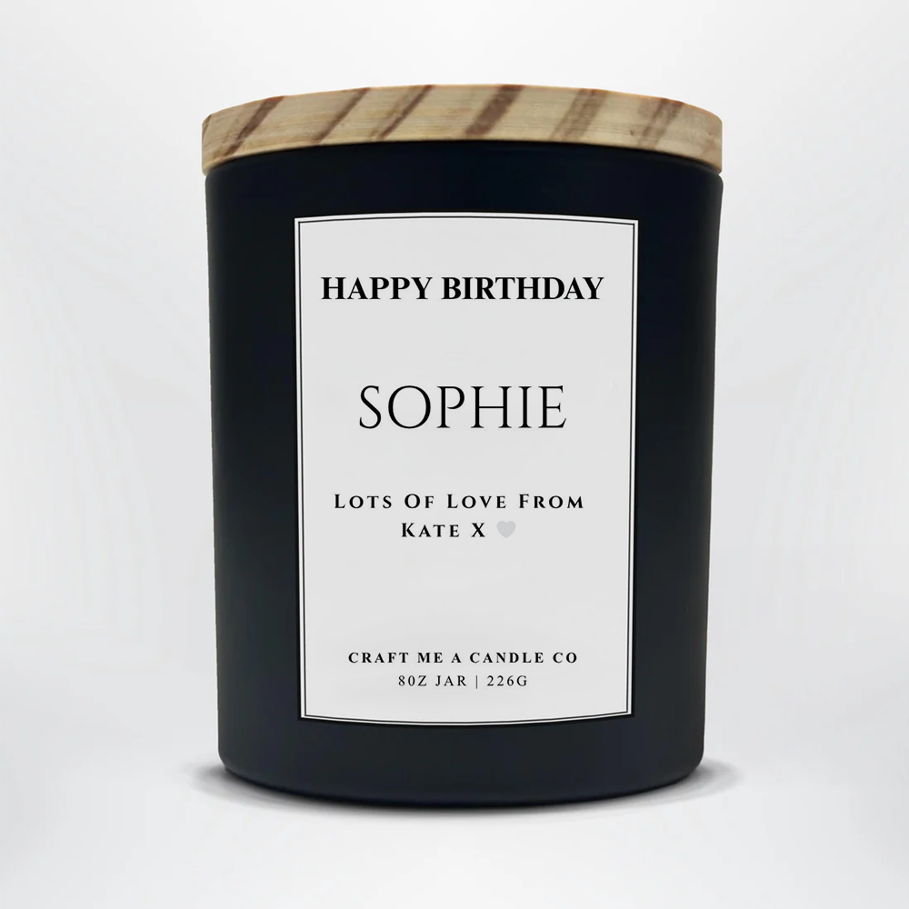 Personalized Birthday Candle | Custom Name Soy Candle Gift for Her Friend Sister Mum | 8oz Keepsake Candle