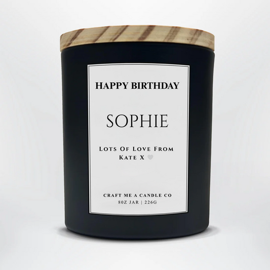 Personalized Birthday Candle | Custom Name Soy Candle Gift for Her Friend Sister Mum | 8oz Keepsake Candle