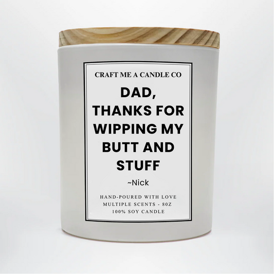 Funny Personalized Dad Candle | Custom Soy Candle Gift for Dad | 8oz Scented Candle | Fathers Day Gift | Custom Name Dad Candle