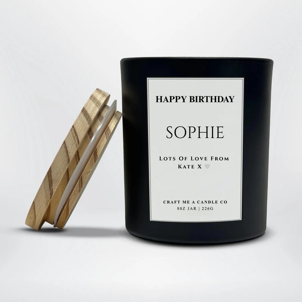Personalized Birthday Candle | Custom Name Soy Candle Gift for Her Friend Sister Mum | 8oz Keepsake Candle