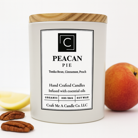 Pecan Pie Soy Candle | Tonka Bean, Cinnamon & Peach | Hand Crafted Scented Candle | Cozy Soy Wax Candle | Relaxing Candle