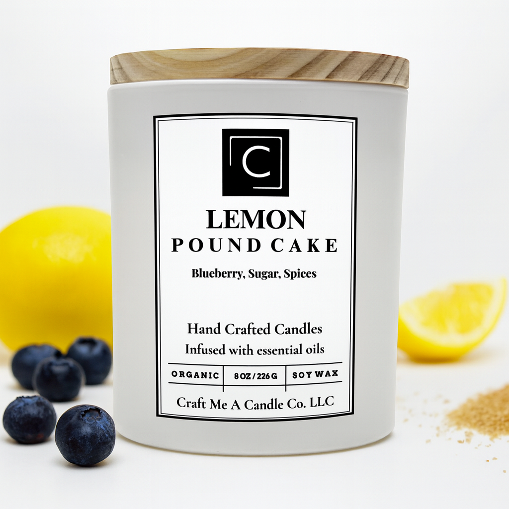 Lemon Pound Cake Soy Candle | Blueberry, Sugar & Spices | Natural Soy Wax Candle | Essential Oil Candle | Sweet And Fruity Candle