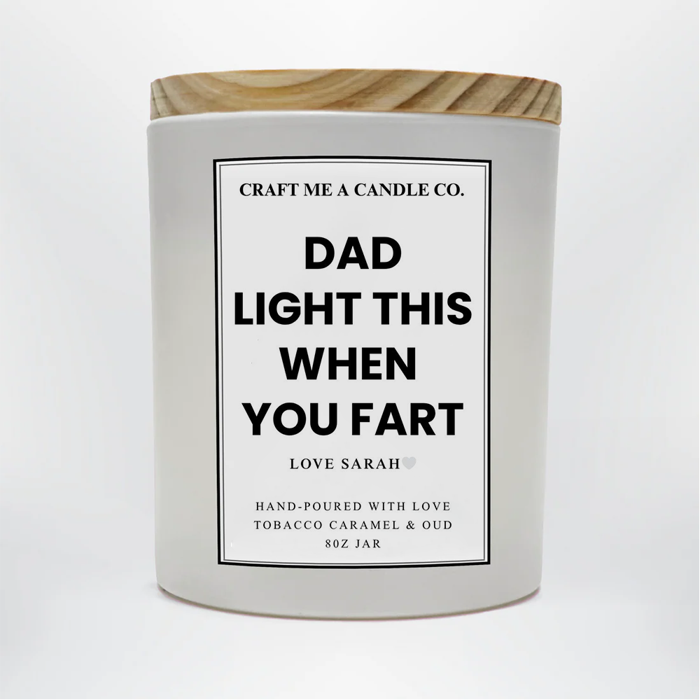 Funny Dad Candle | Personalized Soy Candle | Gift for Dad | Custom Fathers Day Candle | 8oz Scented Candle