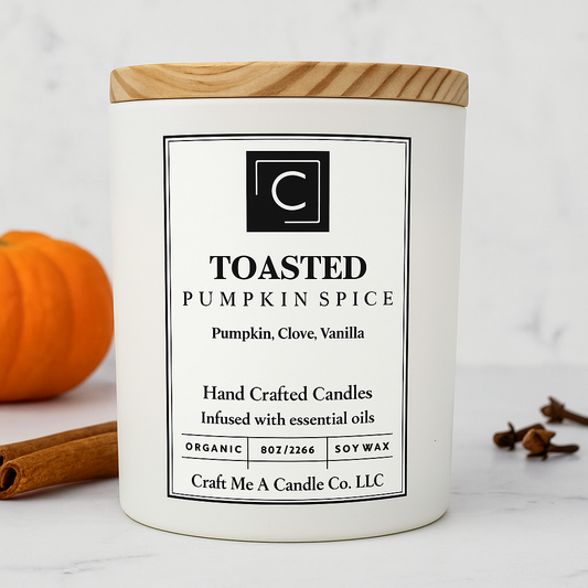 Toasted Pumpkin Spice Candle | Pumpkin, Clove, Vanilla | Natural Soy Wax Candle | Fall Gift Idea | 8oz Rustic Jar Candle | Relaxing Candle