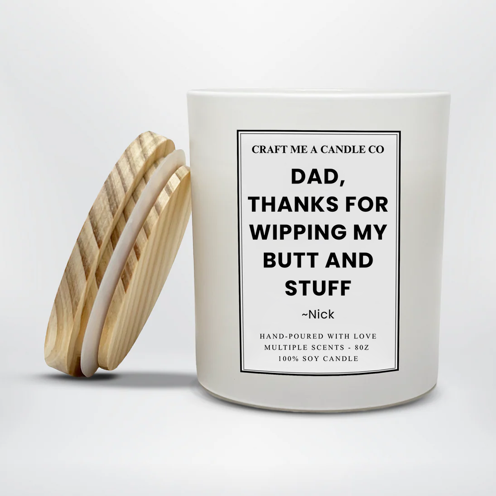 Funny Personalized Dad Candle | Custom Soy Candle Gift for Dad | 8oz Scented Candle | Fathers Day Gift | Custom Name Dad Candle