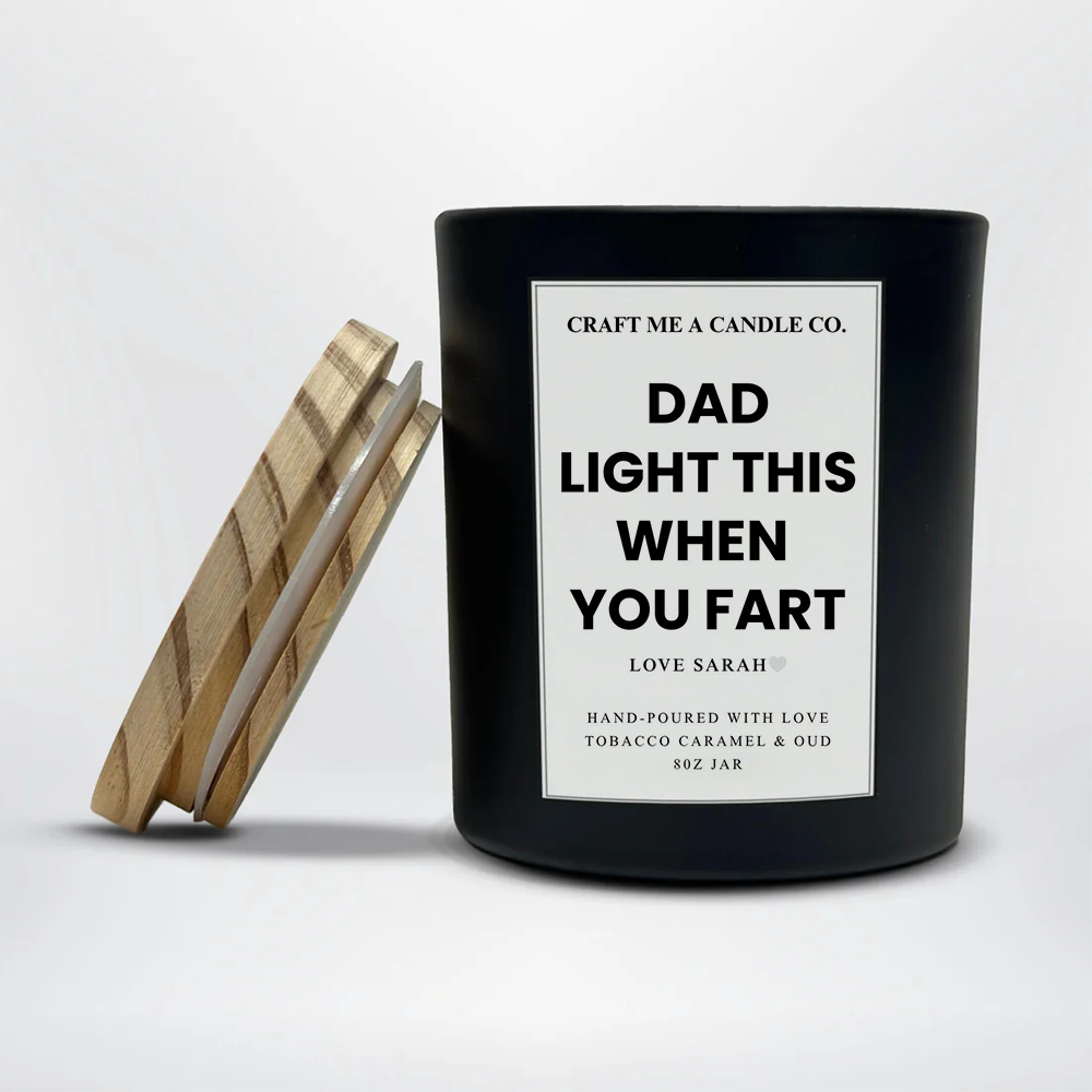 Funny Dad Candle | Personalized Soy Candle | Gift for Dad | Custom Fathers Day Candle | 8oz Scented Candle