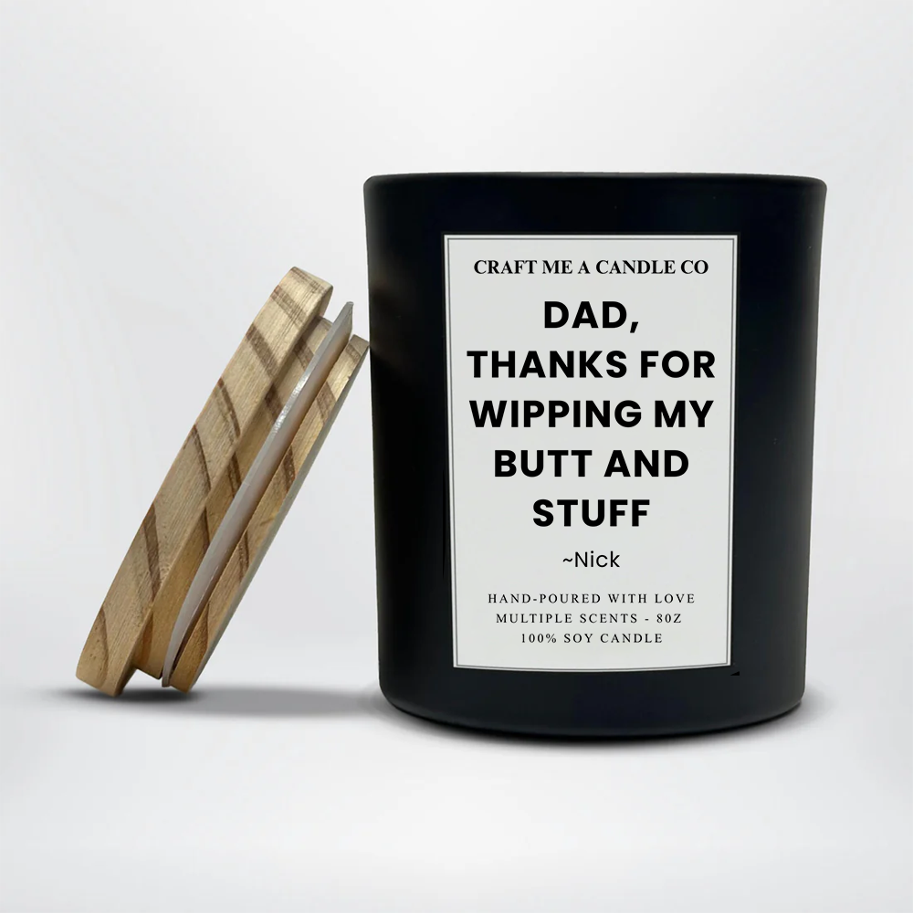 Funny Personalized Dad Candle | Custom Soy Candle Gift for Dad | 8oz Scented Candle | Fathers Day Gift | Custom Name Dad Candle
