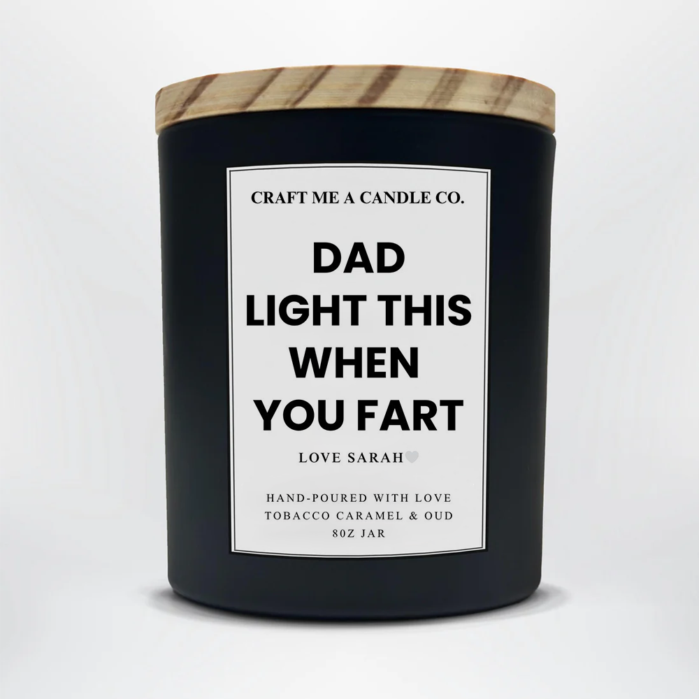 Funny Dad Candle | Personalized Soy Candle | Gift for Dad | Custom Fathers Day Candle | 8oz Scented Candle