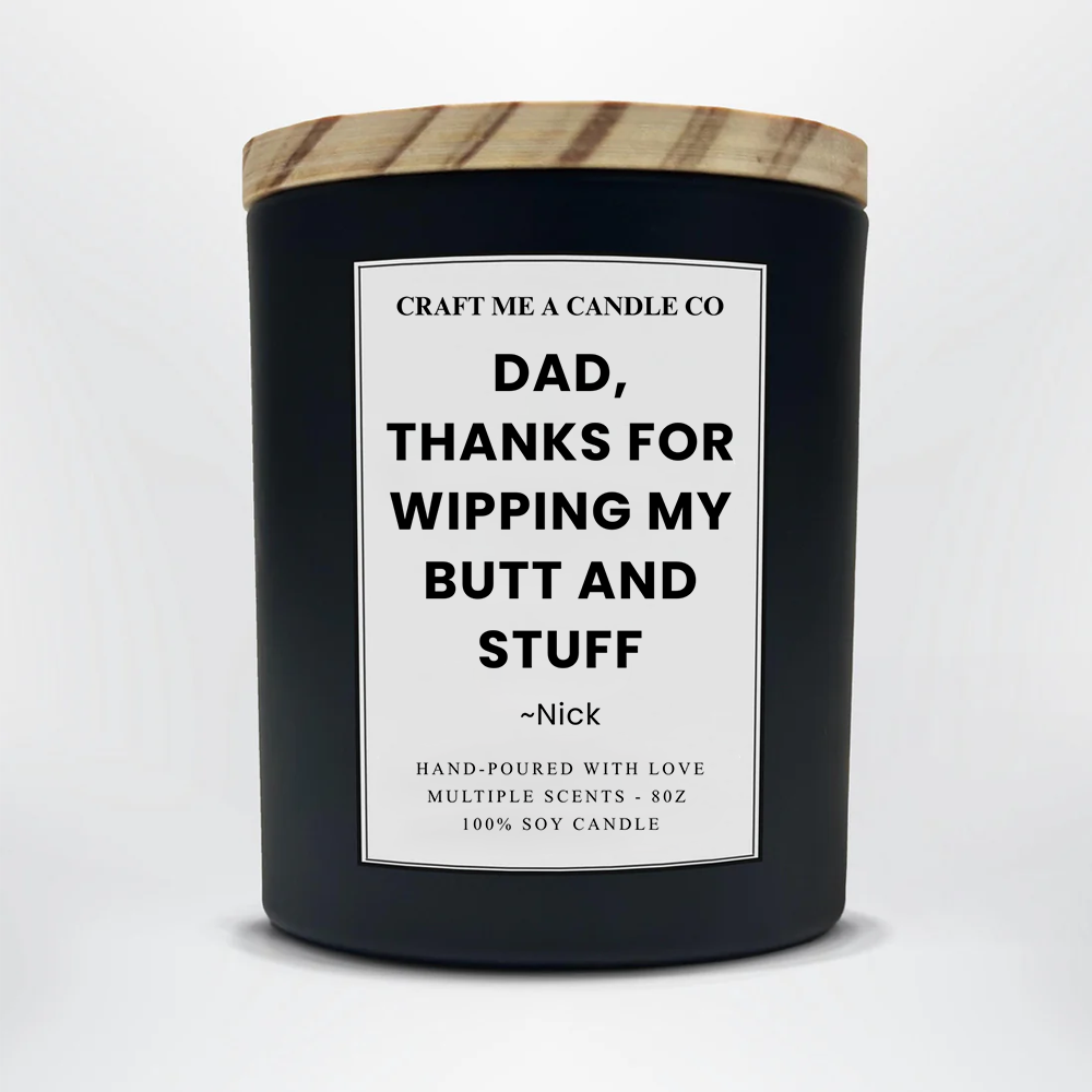 Funny Personalized Dad Candle | Custom Soy Candle Gift for Dad | 8oz Scented Candle | Fathers Day Gift | Custom Name Dad Candle