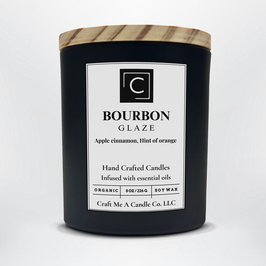Bourbon Glaze Soy Candle | Apple Cinnamon, Hint Of Orange | Candle With Essential Oils | Round Jar Candle | Organic Soy Wax Scented Candle