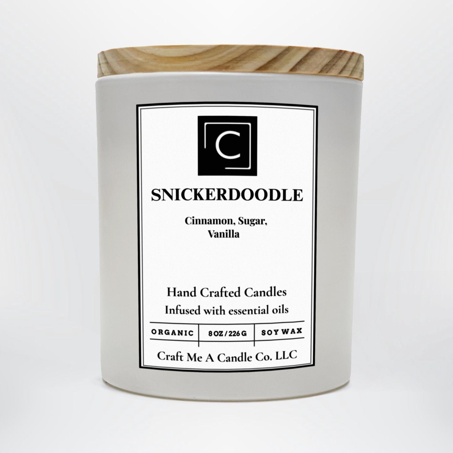 Snickerdoodle Soy Candle | Cinnamon, Sugar & Vanilla Candle | Organic Soy Wax Candle | Holiday Gift Candle | Candle Gift Idea