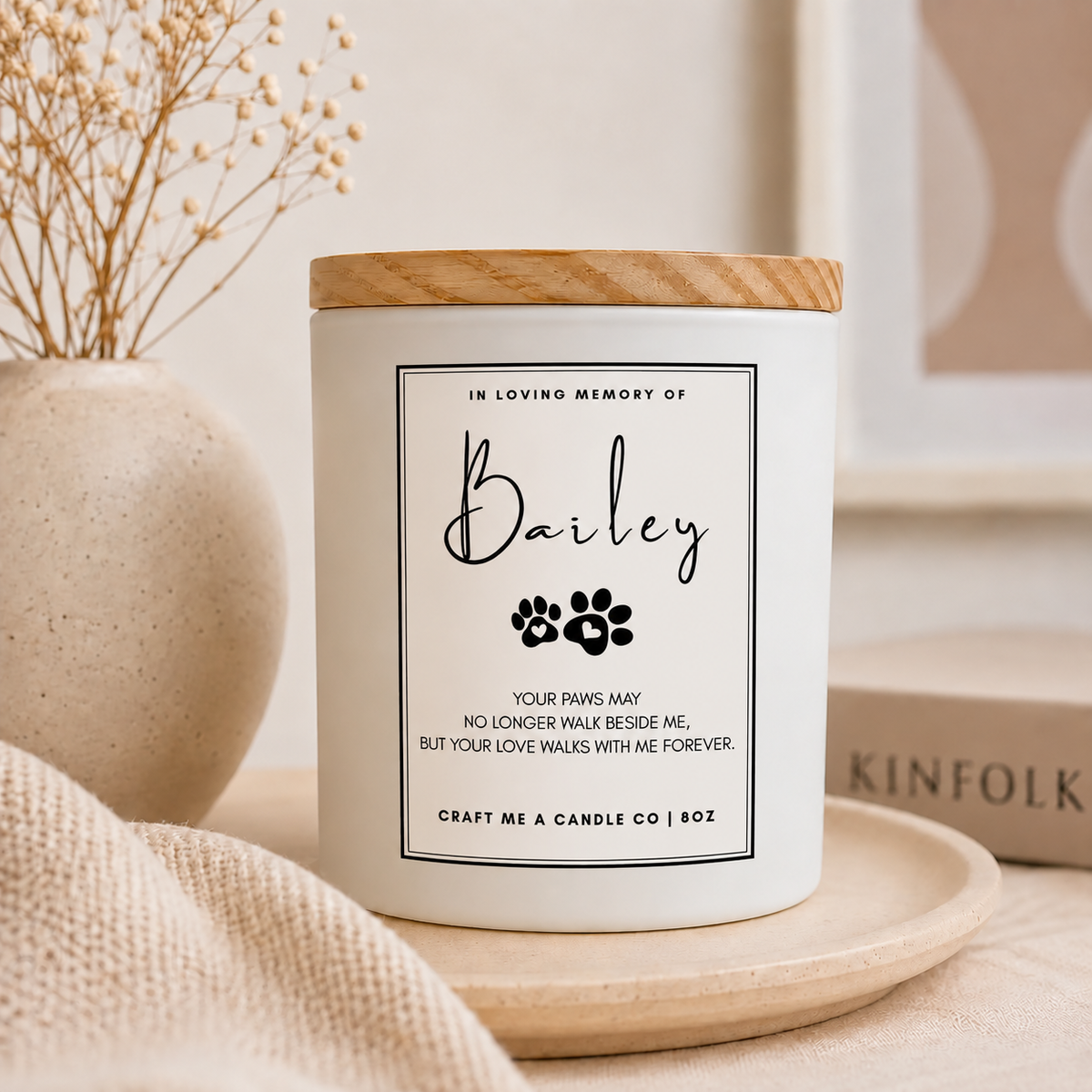 Personalized Pet Memorial Candle | Custom Pet Name Candle | Dog Sympathy Gift | Pet Remembrance Gift