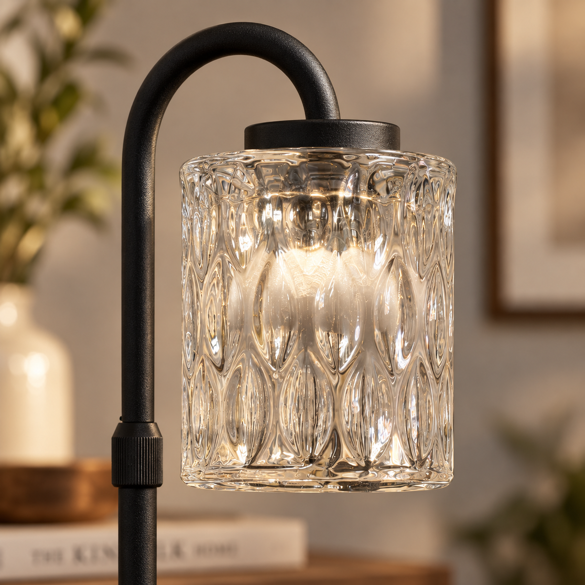 Electric Candle Warmer Lamp With Glass Shade | Metal Gooseneck Dimmable Lamp | Candle Lover Gift
