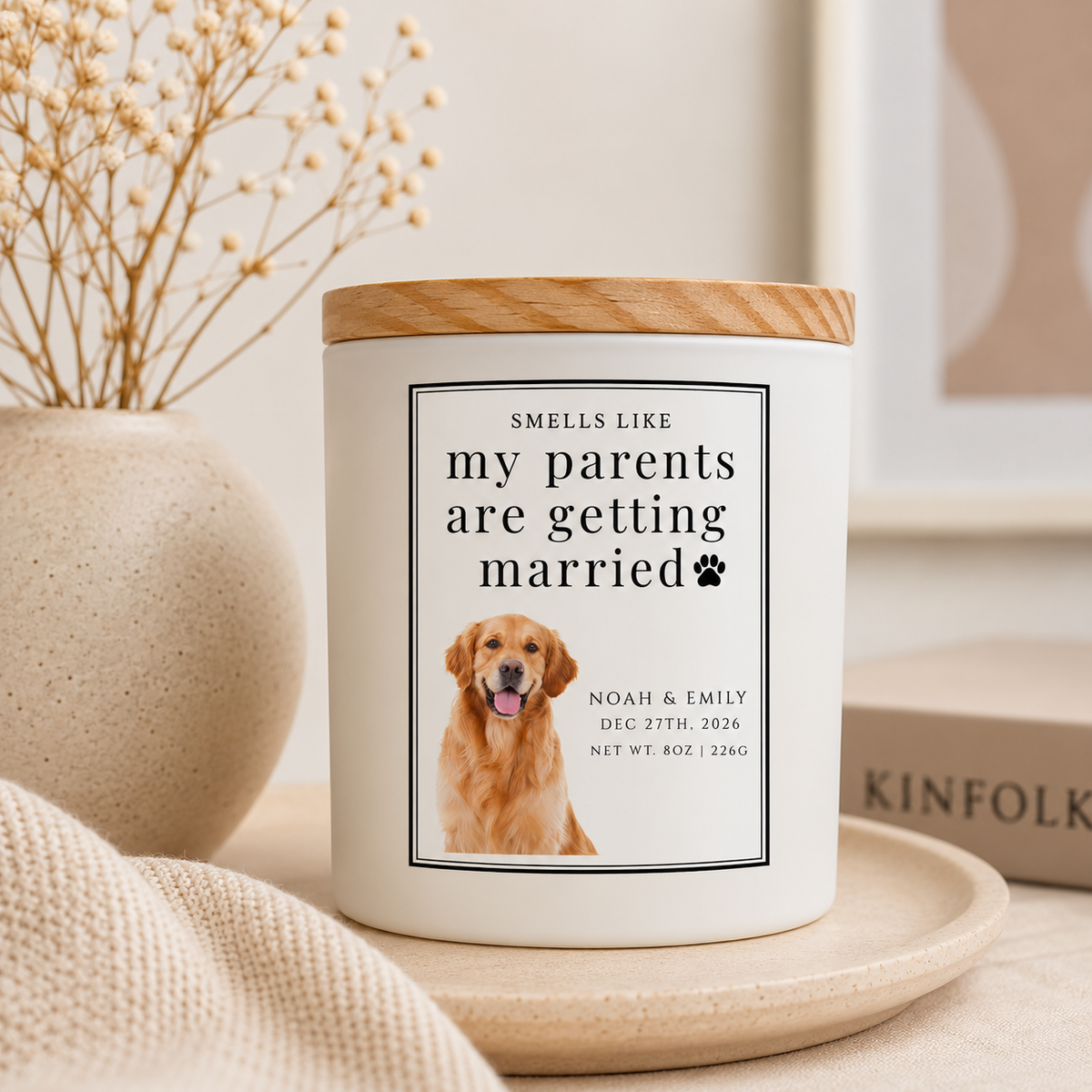 Custom Engagement Pet Candle | Smells Like My Parents Are Getting Married | Dog Engagement Candle | Newly Engaged Gifts