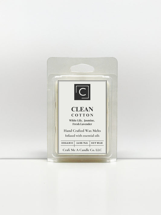 Clean Cotton Wax Melts | Hand-Crafted Wax Melts | Organic Soy Wax Melts