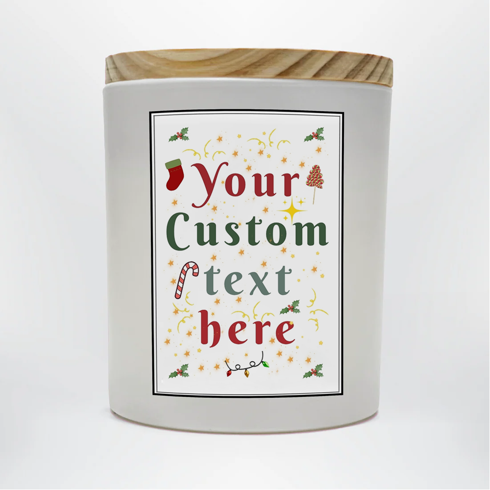 Personalized Christmas Soy Wax Candle 8oz | Custom Message Holiday Candle | Employee Gift Idea