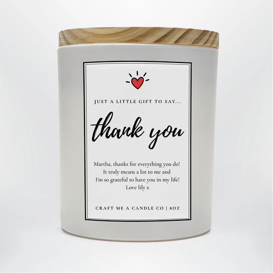 Personalized Thank You Candle 8oz | Custom Appreciation Gift | Custom Message Candle | Employee Christmas Gift