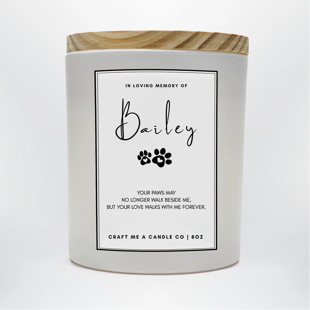 Personalized Pet Memorial Candle | Custom Pet Name Candle | Dog Sympathy Gift | Pet Remembrance Gift