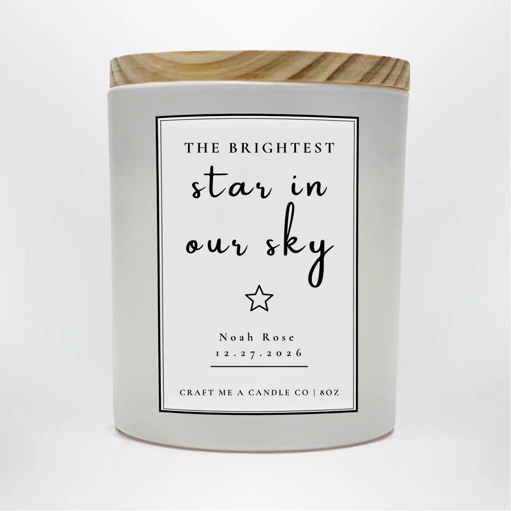Personalized Memory Candle | The Brightest Star In Our Sky | Custom Name Candle | Custom Memorial Gift