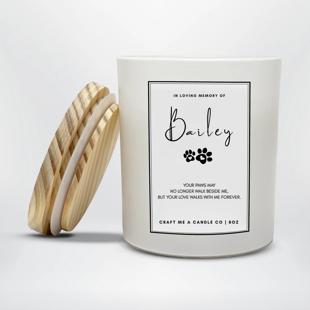 Personalized Pet Memorial Candle | Custom Pet Name Candle | Dog Sympathy Gift | Pet Remembrance Gift