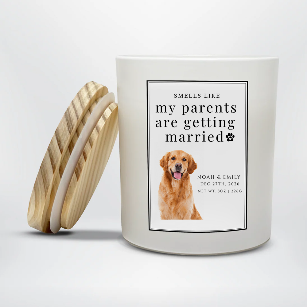 Custom Engagement Pet Candle | Smells Like My Parents Are Getting Married | Dog Engagement Candle | Newly Engaged Gifts