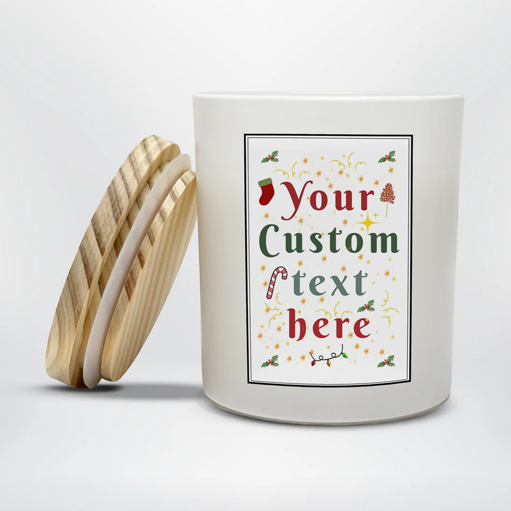 Personalized Christmas Soy Wax Candle 8oz | Custom Message Holiday Candle | Employee Gift Idea