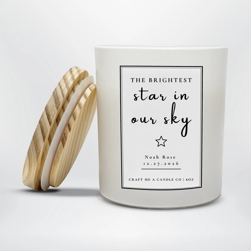 Personalized Memory Candle | The Brightest Star In Our Sky | Custom Name Candle | Custom Memorial Gift
