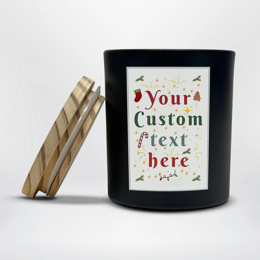 Personalized Christmas Soy Wax Candle 8oz | Custom Message Holiday Candle | Employee Gift Idea